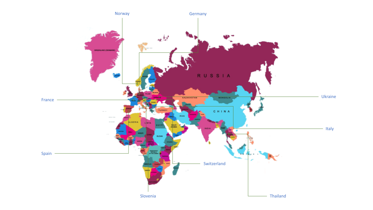 EMS world wide map